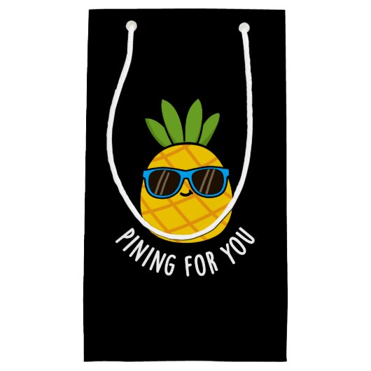 Petit Sac Cadeau Pinceau Pour Vous Amusant Pun D'Ananas Sombre BG (Devant)