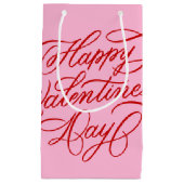 Petit Sac Cadeau Pink and Red Valentine Calligraphy (Devant)
