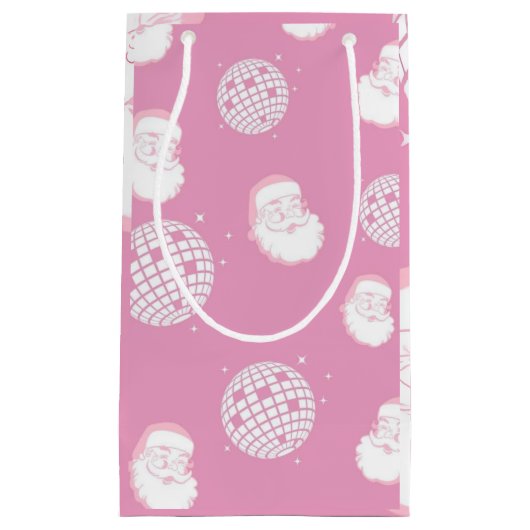 Petit Sac Cadeau Pink Disco Santa Claus (Devant)