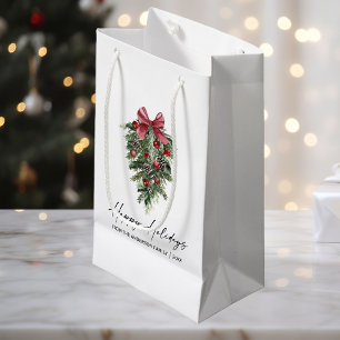 Petit Sac Cadeau Pins à l'aquarelle élégants Encre de calligraphie