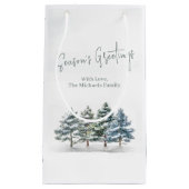 Petit Sac Cadeau Pins d'hiver Noël Personnalisé (Devant)