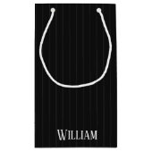 Petit Sac Cadeau Pinstripes noires (Dos)