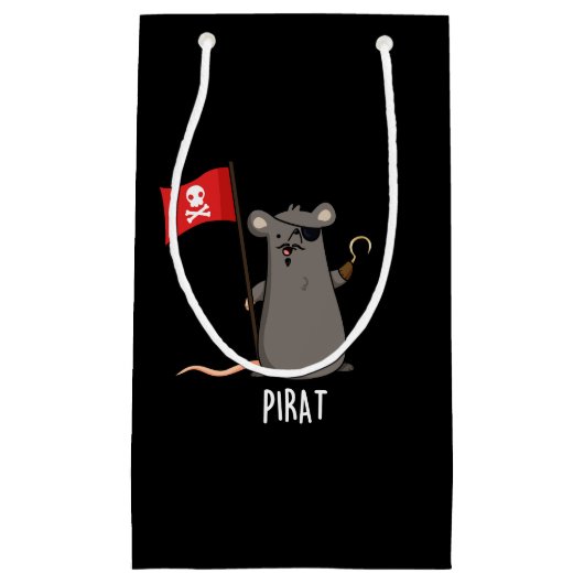Petit Sac Cadeau Pirat Funny Pirate Rat Pun Dark BG (Devant)