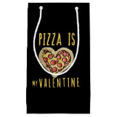 Petit Sac Cadeau pizza est ma valentine (Devant)