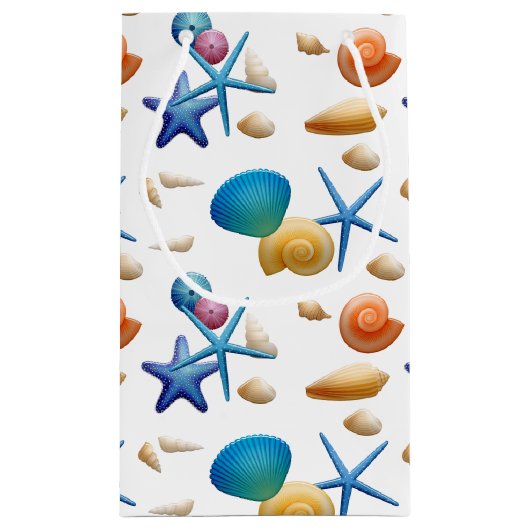 Petit Sac Cadeau Plage de coquillages colorés (Dos)