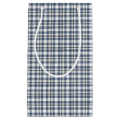 Petit Sac Cadeau Plaid blanc bleu 1 (Devant)