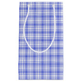 Petit Sac Cadeau Plaid blanc bleu 2 (Devant)