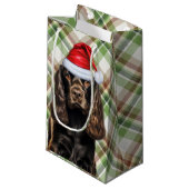 Petit Sac Cadeau Plaid Chocolate Cocker Spaniel Christmas Dog  (Devant Angle)