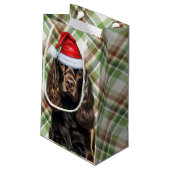 Petit Sac Cadeau Plaid Chocolate Cocker Spaniel Christmas Dog  (Dos Angle)