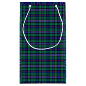 Petit Sac Cadeau Plaid de Noël écossais bleu, vert (Dos)