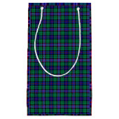Petit Sac Cadeau Plaid de Noël écossais bleu, vert (Devant)