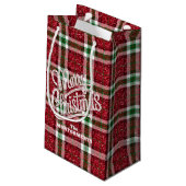Petit Sac Cadeau Plaid de Noël scintillant  (Dos Angle)