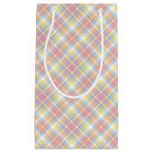 Petit Sac Cadeau Plaid en pastel de rayure (Devant)