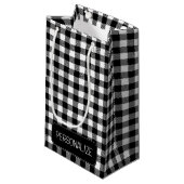 Petit Sac Cadeau Plaid noir et blanc (Devant Angle)