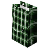Petit Sac Cadeau Plaid vert foncé (Dos Angle)