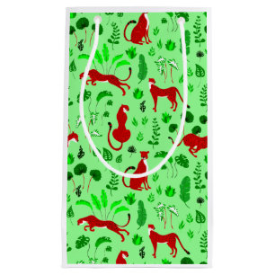Petit Sac Cadeau plante de christmas leopard cheetah monstera