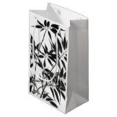 Petit Sac Cadeau Plante en bambou noir et blanc (Devant Angle)