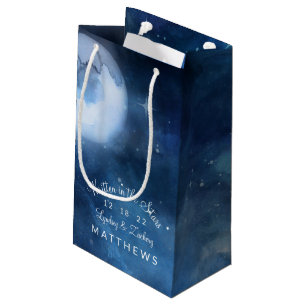 Petit Sac Cadeau Pleine lune lunaire céleste Galaxie Mariage