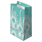 Petit Sac Cadeau Plumes molles de paon (Devant Angle)