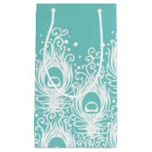 Petit Sac Cadeau Plumes molles de paon (Devant)