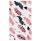 Petit Sac Cadeau Plumes rose Boho (Dos)