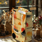 Petit Sac Cadeau Poche & Noir Lumineuse Lumineuse Géométrique Art C