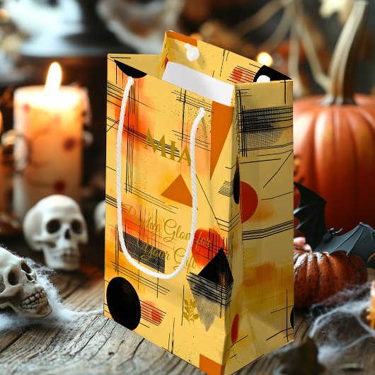 Petit Sac Cadeau Poche & Noir Lumineuse Lumineuse Géométrique Art C