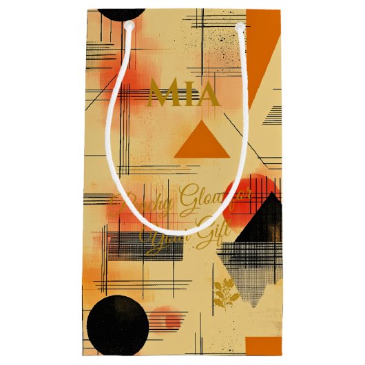 Petit Sac Cadeau Poche & Noir Lumineuse Lumineuse Géométrique Art C (Devant)