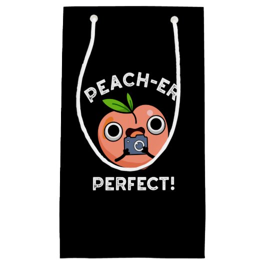 Petit Sac Cadeau Poche Perfect Funny Peach Pun Dark BG (Devant)