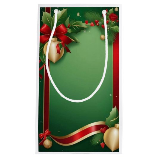 Petit Sac Cadeau Pochette Cadeau "Houx" (Devant)