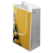 Petit Sac Cadeau Pochette Cadeau "Sapin sur fond Doré" (Dos Angle)