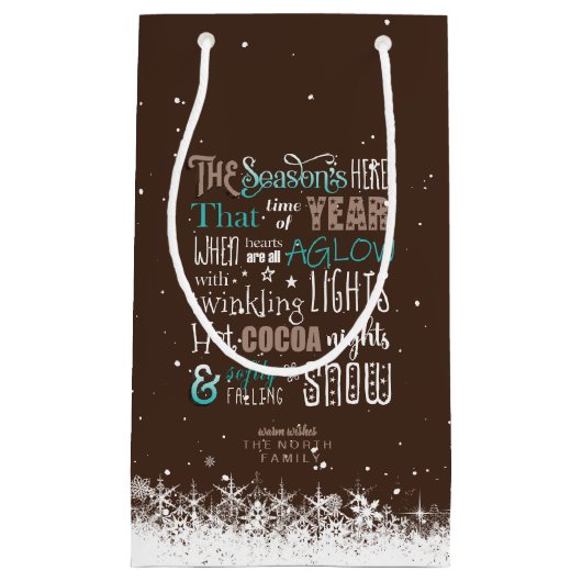 Petit Sac Cadeau Poème de Noël de la saison ID593 (Devant)