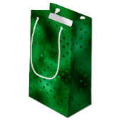 Petit Sac Cadeau Point Polka vert (Dos Angle)