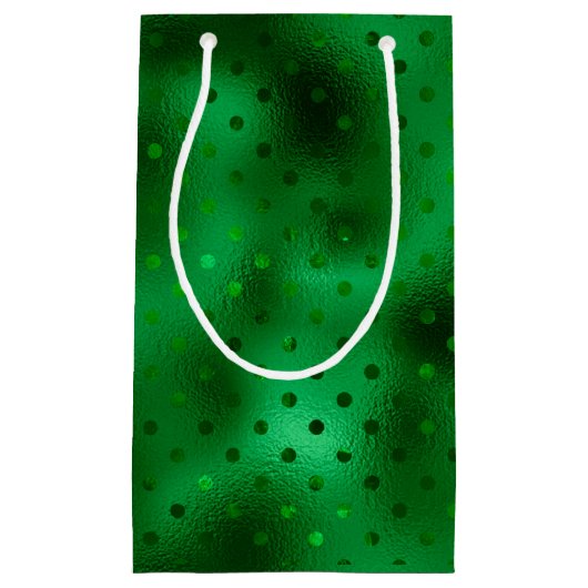 Petit Sac Cadeau Point Polka vert (Devant)