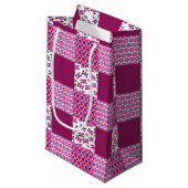 Petit Sac Cadeau Pointe de polka rétro (Devant Angle)