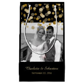 Petit Sac Cadeau Points de Parties scintillant Gold Faux mariages p (Devant)