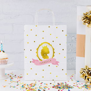 Petit Sac Cadeau Points Faux Gold et Confetti roses