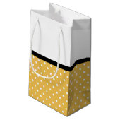 Petit Sac Cadeau Points Jaunes Bleus Rose Chevron Bow avec nom (Dos Angle)