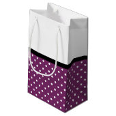 Petit Sac Cadeau Points mignons pourpres Rose vert Chevron Bow avec (Dos Angle)