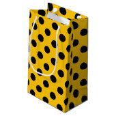 Petit Sac Cadeau Points noirs sur fond jaune (Dos Angle)