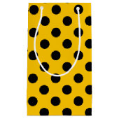 Petit Sac Cadeau Points noirs sur fond jaune (Devant)