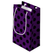 Petit Sac Cadeau Points noirs sur pourpre prune (Dos Angle)