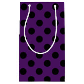 Petit Sac Cadeau Points noirs sur pourpre prune (Devant)