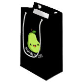 Petit Sac Cadeau Poire parfaitement mignonne Fruit Pear Pun Dark BG (Devant Angle)