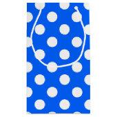 Petit Sac Cadeau Pois blancs sur bleu royal (Dos)