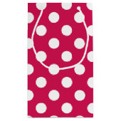 Petit Sac Cadeau Pois blancs sur cerise (Dos)