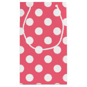 Petit Sac Cadeau Pois blancs sur corail (Dos)