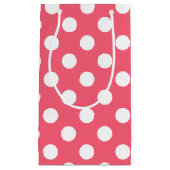 Petit Sac Cadeau Pois blancs sur corail (Devant)