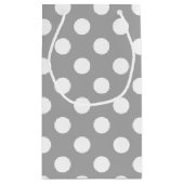 Petit Sac Cadeau Pois blancs sur gris (Dos)