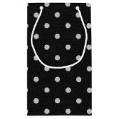 Petit Sac Cadeau pois blancs sur noir (Dos)